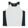 Mens Premier Sports Singlets White Navy